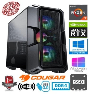RYZEN GAMING PC - AMD RYZEN 7 5700X 32GB RAM 1TB SSD NVIDIA GEFORCE RTX3060 12GB - Image 1 of 4