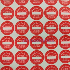 Warranty Void if Seal Broken Tamper Proof Security Stickers labels 10mm Red - Picture 1 of 9