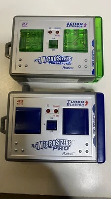 R/C MICROSIZERS TRANSMITTER LOT OF 2 With Charging Base 27 MHz & 49 MHz Hobbico - Image 1 of 4