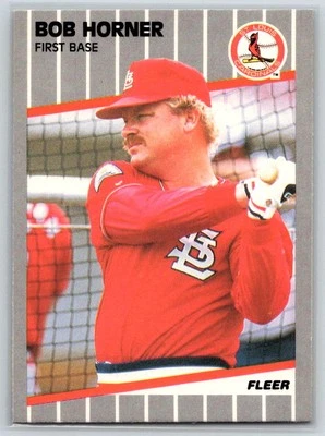 1989 Fleer #452 Bob Horner - Image 1 of 2