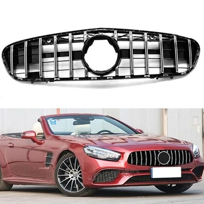 Parrilla delantera GTR 2017-18 plateada para Mercedes Benz R231 Clase SL SL400 SL500 Foto 1 de 4