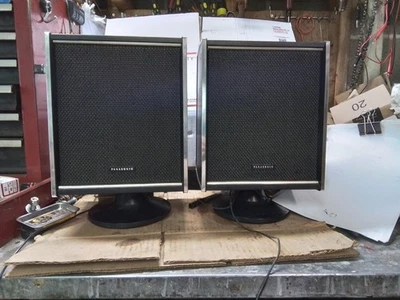 Retro Panasonic SGK-252 Speaker Pair Black & Chrome, Made in Japan, Working  - Image 1 of 4