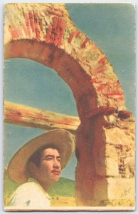 Vintage 1937 Mexico Typical Peon Postcard by Luis Márquez - Picture 1 of 2