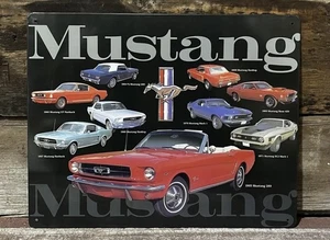 Ford Mustang Classic Mustang Cars from 1964-1971 Metal Garage Sign, 12" x 15" - Picture 1 of 1