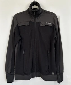 G-Star Raw 3301 Track Jacket Men L Black Contrast Shoulder Chest Pockets Stretch - Picture 1 of 13