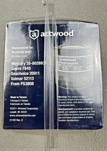 Attwood Marine Boat Fuel Water Separator Canister With Double Gasket 11841 NEW - Picture 1 of 4