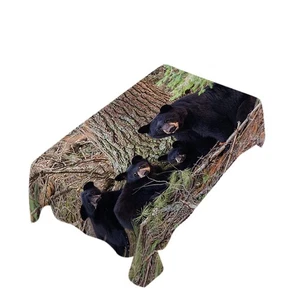 Black Bears Tablecloth A Big Black Bear and Three Little Black Bears are by T... - Picture 1 of 3