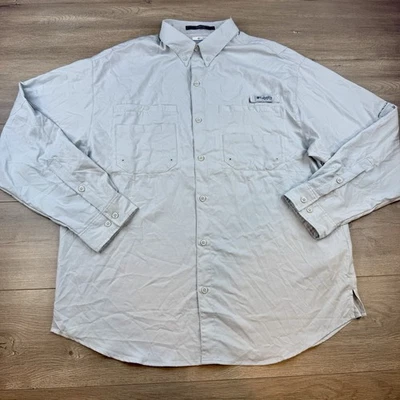 Columbia PFG Tamiami II Long Sleeve Button Down Ripstop Shirt Men's XL Gray Omni - Image 1 of 4