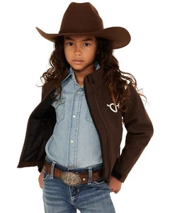 Cowgirl Hardware Girls Cow Print Softshell Jacket - 492293-661-K - Picture 1 of 6