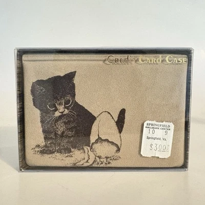 Винтажный футляр для кредитных карт Small World Greetings Cat & Chick новый из старых запасов - Изображение 1 из 4