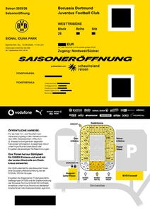 2x2 Tickets Saisoneröffnung BVB Borussia Dortmund Juventus Turin Block 32 Kat. 1 - Picture 1 of 2