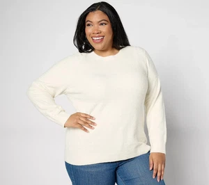 Barefoot Dreams CozyChic Lite Cable Pullover-Cream-Small-NEW-A630191 - Picture 1 of 2