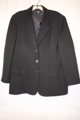 PHILIPPE ADEC Black Wool Blend "Classic" Blazer Womens Size 12 USA-B126 - Image 1 of 4