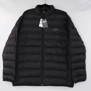 Callaway Golf Puffer Jacket Mens Quilted Full Zip Pockets Caviar Black Sz NWT - Picture 1 of 53