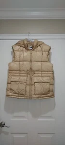 NWT Levi's Puffer Hooded Cinched Waist Long Vest Full Zip Size Large - Picture 1 of 10