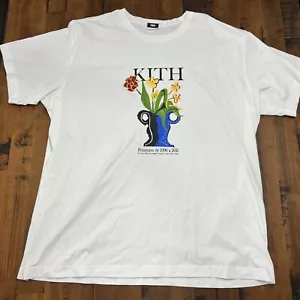 Camisa KITH PARA HOMBRES 2XL Blanca Pinturas de 1996 a 2011 Florero Flores Auténtica Camiseta - Imagen 1 de 4