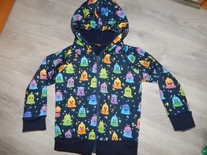 Baby Kapuzenjacke  aus Softshell blau mit Geistern - Bild 1 von 6