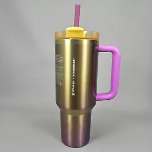Stanley x Starbucks 40oz Tumbler 2024 Summer Sunset Gradient Gold And Pink - Picture 1 of 9
