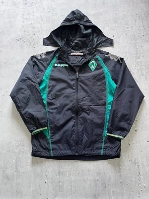 KAPPA WERDER BREMEN VINTAGE BLACK WINDBREAKER JACKET SIZE YXXL - Image 1 of 4