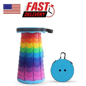 Folding Stool Portable Telescopic Chair Seat Camping Retractable Outdoor Fishing - Picture 1 of 6