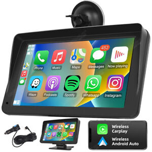 7" Touch Screen 2K Portable Car Wireless Apple CarPlay Android Auto Radio BT FM