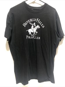 Beverly Hills Polo Club T-Shirt Men's Large Black Short Sleeve Shirt Cotton Poly - Picture 1 of 7