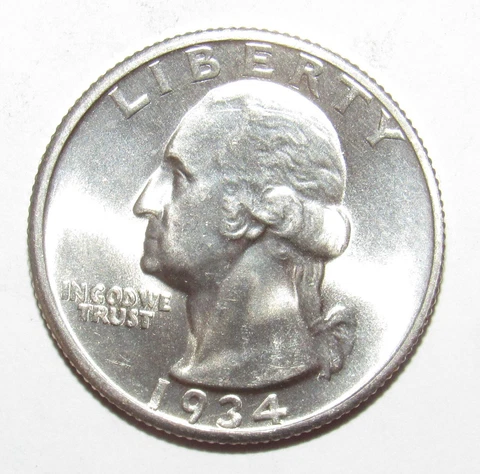 1934 Washington Quarter CH BU (P41) Cover