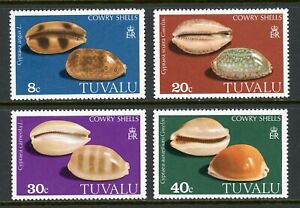 Coques de cowrie Tuvalu Scott #129-132 MNH 414512 $