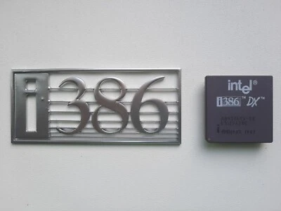Intel 386 i386 steel laser cut logo 100mm x 43mm x 1,4mm - Image 1 of 4