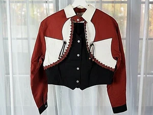 VTG 1849 Authentic Ranchwear US Made 100% Cotton Graphic Embroider Buttons Sz M - Picture 1 of 10