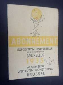 Ancien abonnement exposition universelle Bruxelles 1935 - Picture 1 of 2