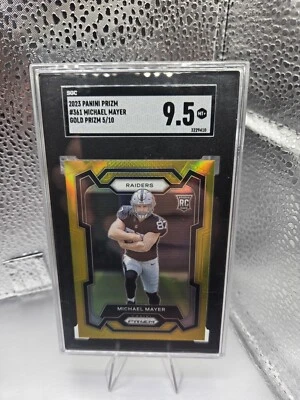 2023 Michael Mayer Prizm Football Gold /10 SGC 9.5 - Image 1 of 4