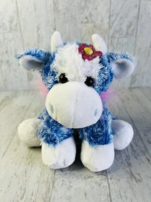 Kids Preferred Blue Cow Pink Feather Boa Plush Baby Toy 7” RARE - Image 1 of 4