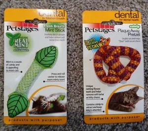 Petstages Dental Health Chew Toy Interactive Play Lot of 2 with Catnip - Picture 1 of 4