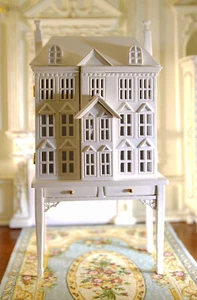 Gabinete Castillo Miniatura Madera Blanca Alta Calidad 1/12 Casa de Muñecas Bien Hecho a Mano - Imagen 1 de 4