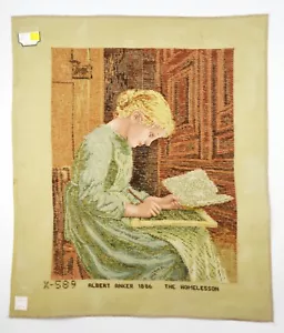 Lindhorst Tapisserie Needlepoint The Home Lesson Albert Anker Wall Tapestry Art - Picture 1 of 5