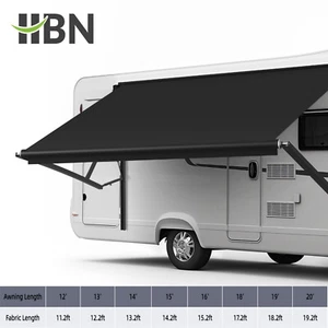 HBN RV Awning Fabric 12-20 Feet Width Camper Vinyl Awning Replacement Shade - Picture 1 of 7