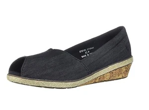Grasshoppers Women's Garnet PEEP Toe Sneaker Black, Size 10 Med - Picture 1 of 6