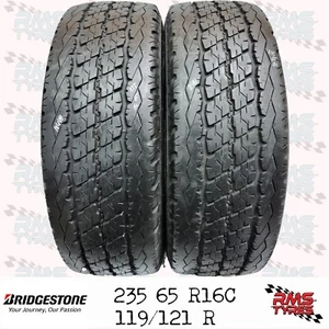 235 65 R 16C x2 Bridgestone 121/119R Part Worn Used Tyres 23565R16C x2 7.8-8mm - Picture 1 of 14