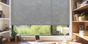 Gray Clearance Jacquard Persilux Light Filtering Roller Shades with Valance - Picture 1 of 6