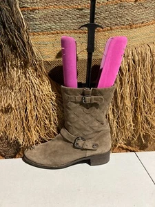 Imbracatura vintage moto equitazione beige scamosciata tg 9 - Foto 1 di 7