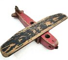 Vtg Seaver Toy Co Burbank Calif 1950's Wood Airplane Red & Black 13 3/4"L