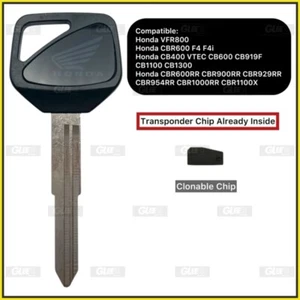 Honda HISS KEY FOR CBR600 900 929 964 1000 TR F4 F4i CBR1000RR VFR800 CB400 - Bild 1 von 2
