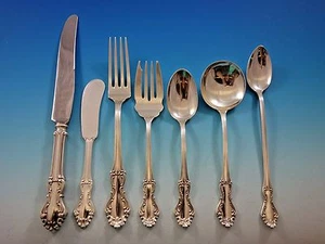 Princess Elizabeth by National Sterling Silver Flatware Set 8 Service 62 Pieces - Picture 1 of 9