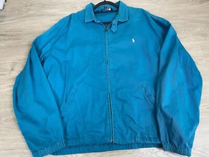 90s Polo Ralph Lauren USA Harrington Teal Blue Size XL Vintage - Picture 1 of 7