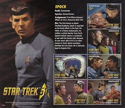 Grenada - 2016 Star Trek 50th Anniversary Spock - 6 Stamp Sheet - MNH Cover