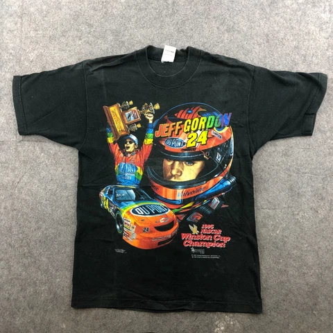 Vintage Jeff Gordon Shirt Mens Medium Black Nascar Graphic 1995 Winston Cup Cover