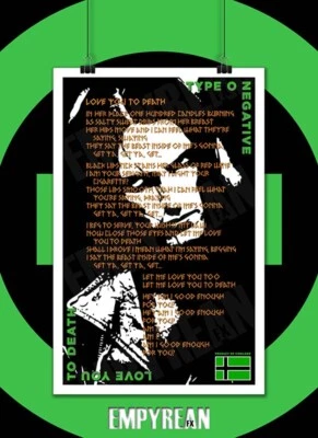 Type O Negative October Rust Love You To Death Lyrics Poster Art Print