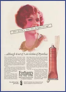 Vintage 1927 FORHAN'S For The Gums Pyorrhea Tooth Dental Hygiene Print Ad 20's - Picture 1 of 1