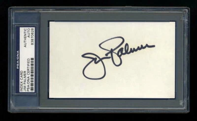JIM PALMER SIGNED MINT INDEX CARD PSA/DNA AUTOGRAPHED HOF BALTIMORE ORIOLES WSC - Image 1 of 2